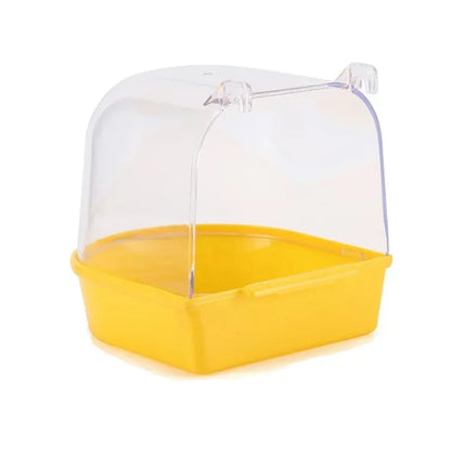New Hanging Bird Bath Cube Parrots Bathtub Shower Box Cage Accessory for Little Canary Budgerigar Cockatiel Lovebird