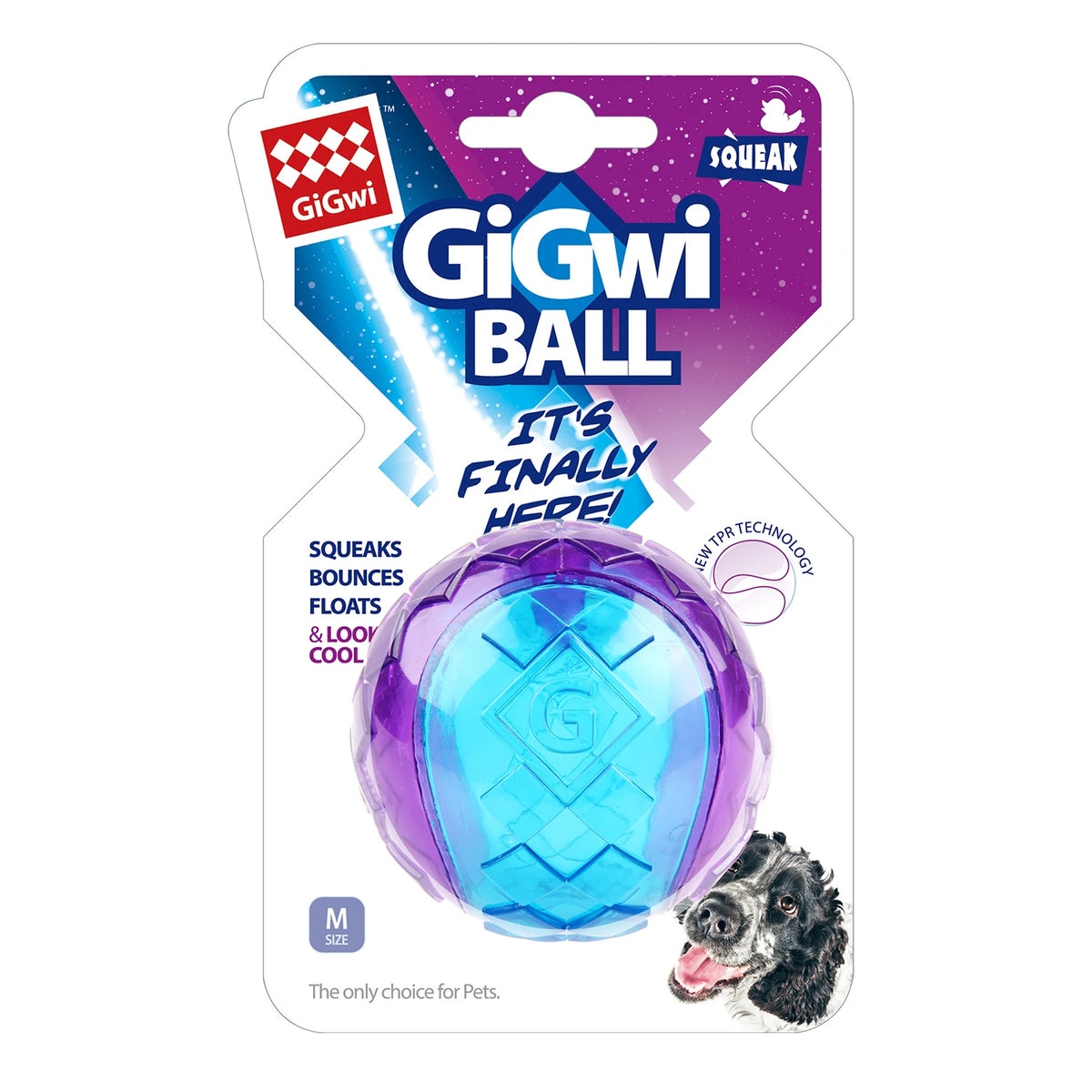 Interactive Dog Ball Pet Toys G-Ball Series Squeaky 2.5' Bouncy Assorted Colors for Small/Medium Dogs