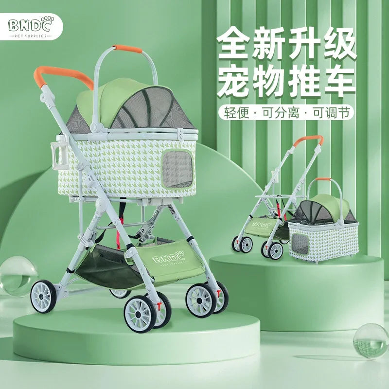 Detachable Pet Cart Detachable One Car Three-purpose Universal Pet Cart for Cats and Dogs
