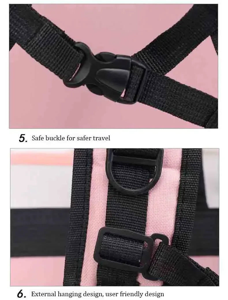 Adjustable Strap Pet Carrying Bag Foldable Cat Backpack for Outdoor Travel Ventilation Large Capacity Cat Carrier Backpack