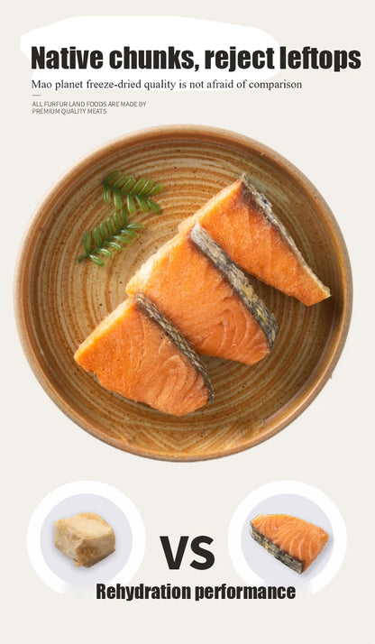 寵物零食冷凍乾燥鮭魚肉塊增肥毛鰓加鈣貓零食鮭魚乾狗零食