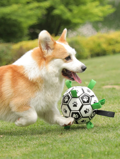 Kimpets Dog Interactive Football Toys Children Soccer Dog Outdoor Training Balls Dog Sporty Bite Chew Teething Ball Pet Supplies