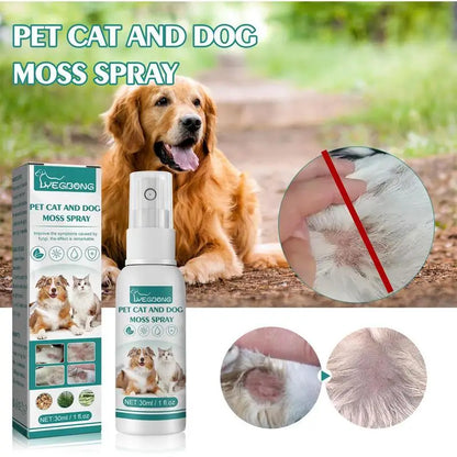 Pet Skin Care Spray 30ml Dogs and Cats Skin Problems Moss Spray Pet Cleaning Care Anti-Itch Spray Dog Cat Healthy Care Supplies