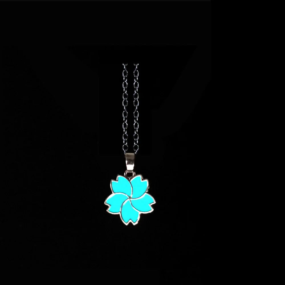 Luminous Glowing Lotus Cat Snake Ox Elephant Pendant Necklace Glow In The Dark Tree Necklace for Men Women  Halloween Gift