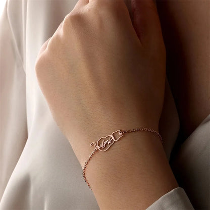 Personalized Name Bracelets Cat Name Bracelet  Memorials Gift for Cat Owner Stainless Steel Chain Jewelry Mother's Day gift