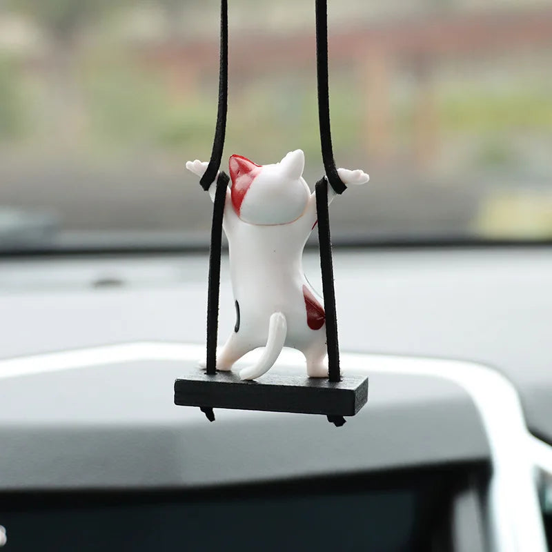 Car Pendant Creative Cute Branch Cat Rearview Mirror Pendant Car Interior Decoration Car Interior Accessories Para Auto