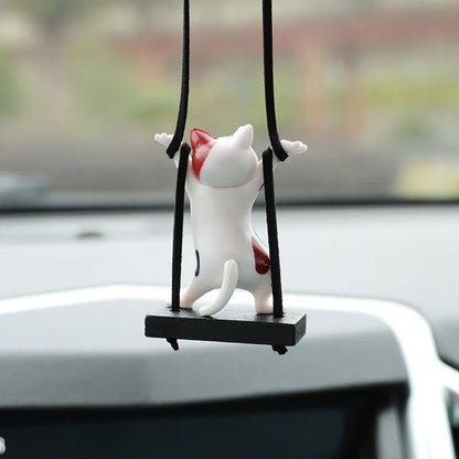 Car Pendant Creative Cute Branch Cat Rearview Mirror Pendant Car Interior Decoration Car Interior Accessories Para Auto