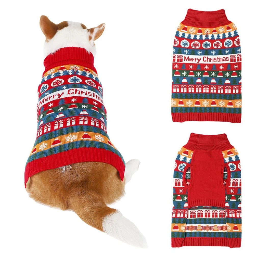 Puppy Sweaters Christmas Pet Clothes Winter Warm Pet Knitwear Clothing for Small Dogs Cute Warm Knitted Puppy Cat Costumes