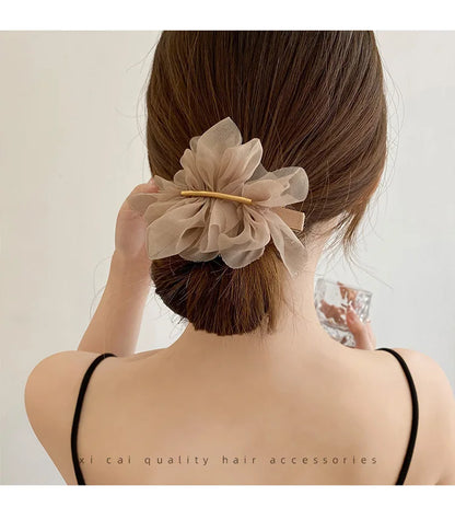 Fashionable Feminine Chiffon Hairpins Super Fairy Girls High Ponytail Spring Clips Spring Summer Duckbill Clips Hair Accessories