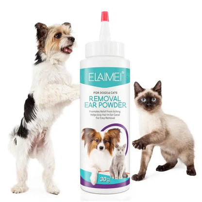 Dog Ear Powder 30G Ear Wash Powder Safe Dog Cleaner for Healthy Ears Odor Removal Pet Accessories Ear Cleaner for Rabbits Cats