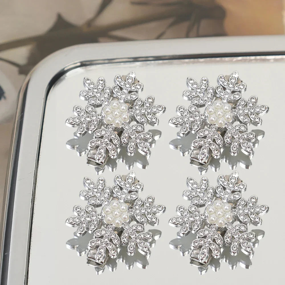 Petshomesupplies /5pcs Snowflake Rhinestone Hair Clips Crystal Hairpin for Women Barrette Wedding Bridal Christmas Ornaments Hair Accessories
