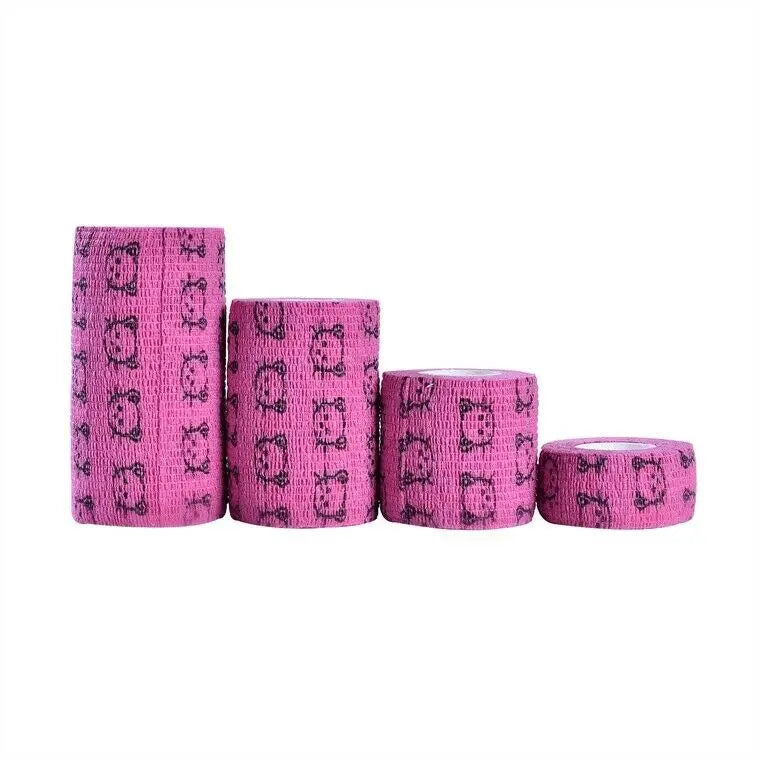 Medical Self Adhesive Elastic Bandage 5cm x 4.8m for Dogs Cats Pet Sports Wrap Tape Finger Joint Knee First Aid Kit Pet Tape