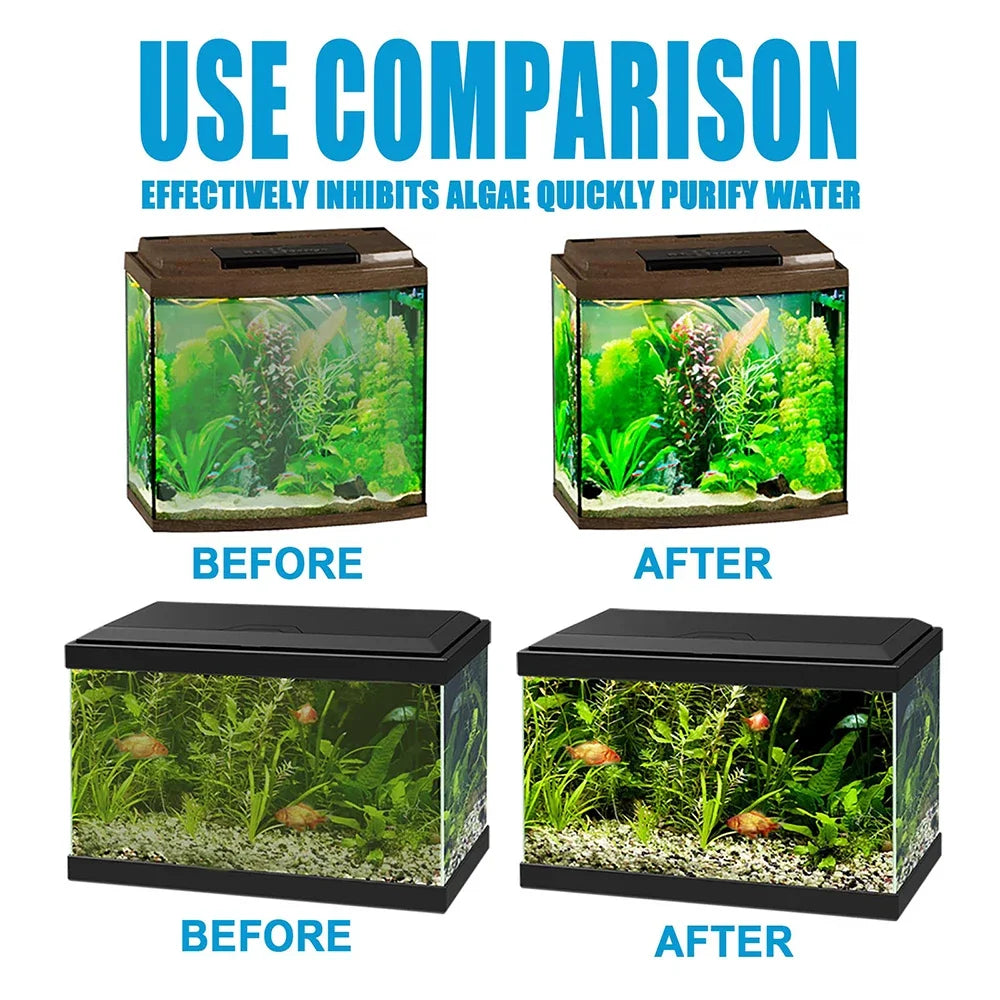 Algae Remover Moss Remover for Fish Tank Fish Pond Aquarium Green Algae Bactericidal Removal Improving Water Transparency 50g