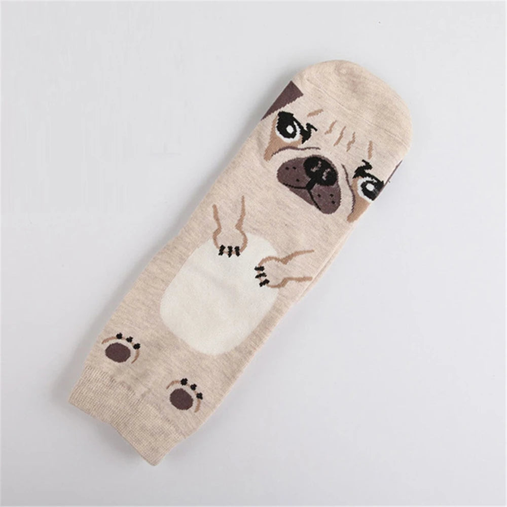 Funny Cartoon Dogs Novelty Puppy Crew Art Happy Harajuku Skateboard Sport Hip Hop Street Socks Gift Dropship