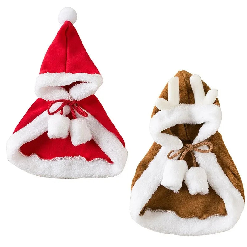 Pet Costumes Cute Christmas Cloak Cosplay Costume For Kittens Dog Clothes Antler Decoration Winter Warmth Pet Supplies