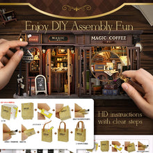 CUTEBEE 玩具屋微型模型帶家具 3D DIY 木製玩具屋套件防塵創意房間家居裝飾適用於咖啡店