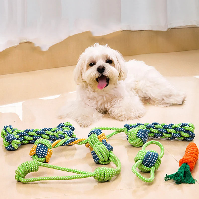 Wint Dog Cotton Rope For Relieving Boredom Grinding Toys Iarge And Medium-Sized Puppy Toys Dog nteractive Anti Bite Tug of War