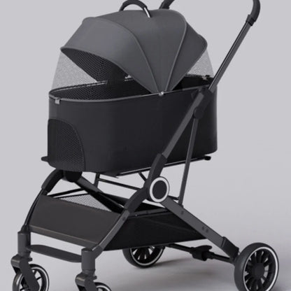 Folding 4 Wheels Dog Trolley Pet Jogger for Small Medium Dogs Travel