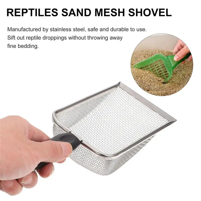 Poop Shovel Reptile Terrarium Litter Scoop Sand Stainless Steel Reptiles Box Sand Shovel Tortoise Residue Excrement Shovels