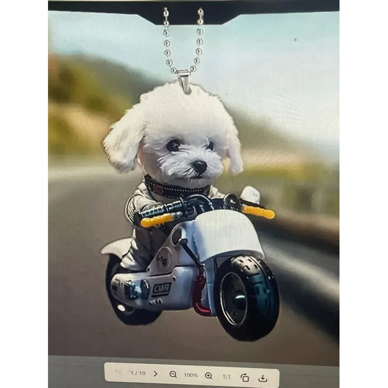 New 2D Flat Dog Puppy Acrylic Keychain Backpack Car Hanging PendantChristmas Festival Decoration