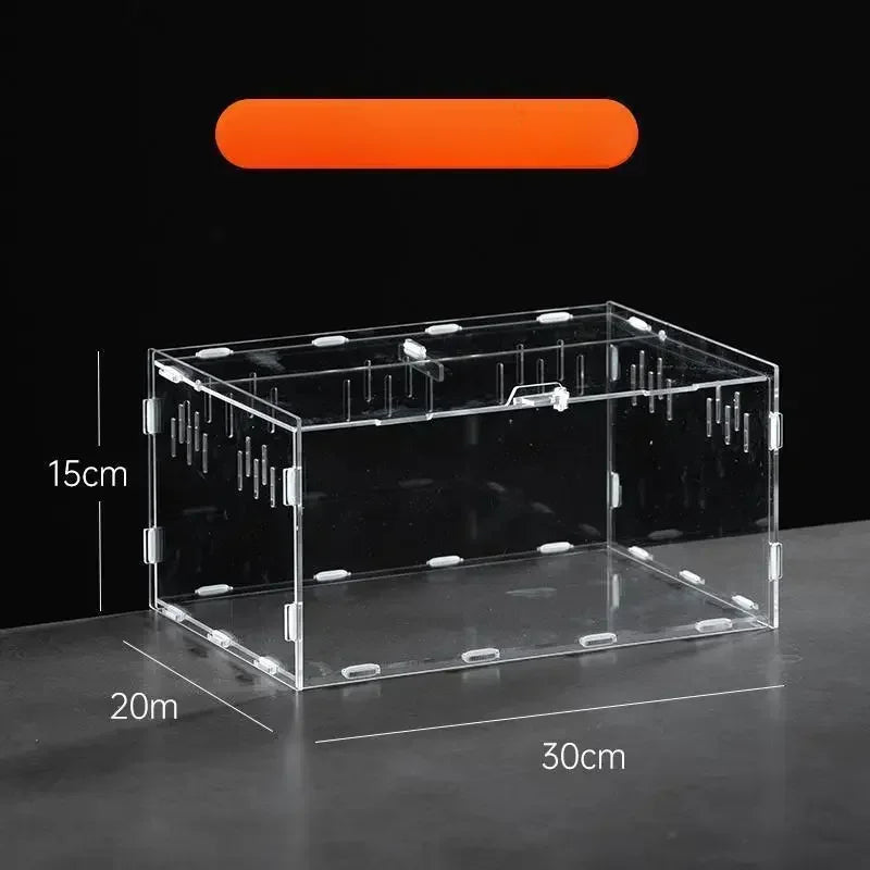 Reptile Acrylic Transparent Terrarium Habitat Breeding Box Reptiles Cage Nano Arboreal Tarantula Enclosure Bearded Dragon