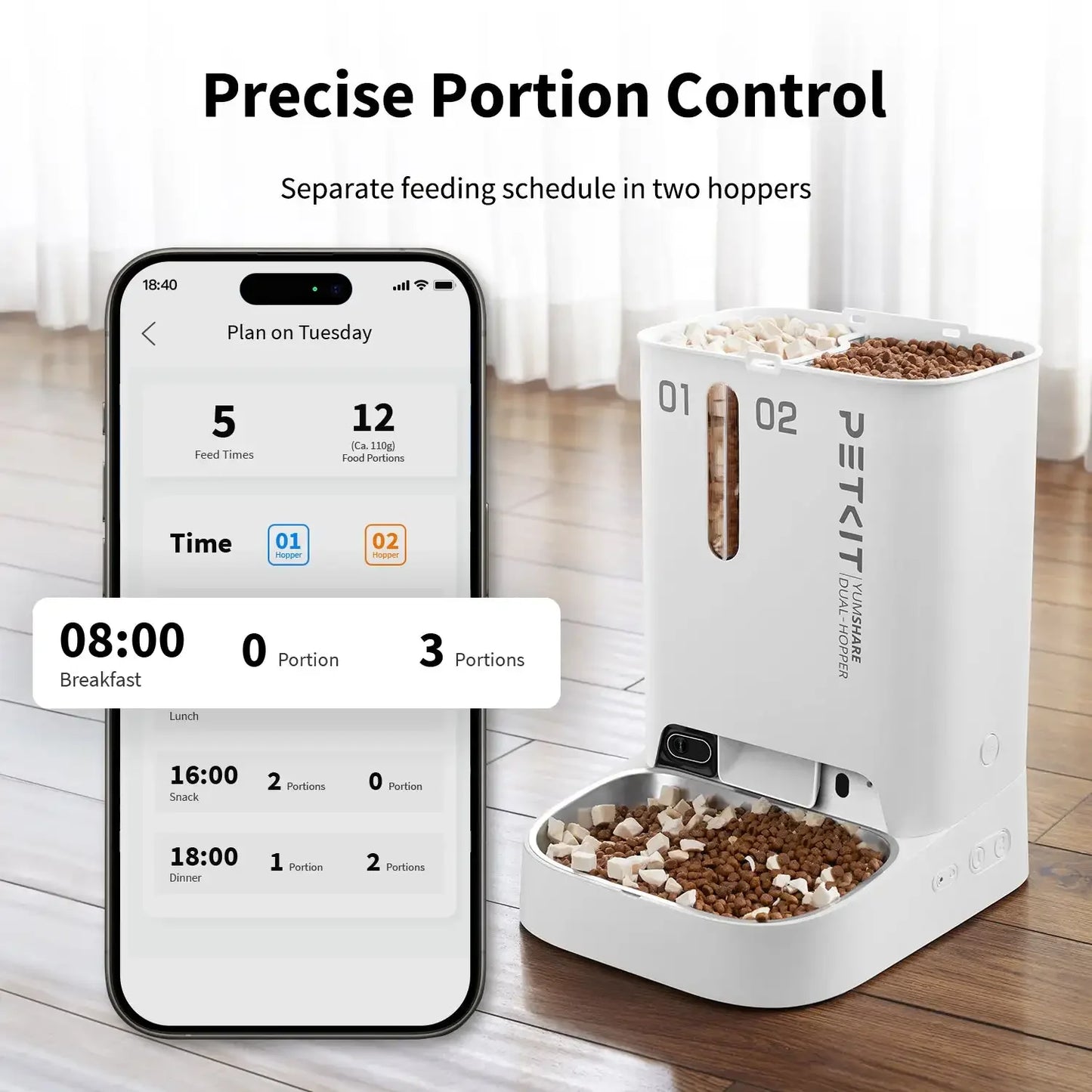 PETKIT  AI Smart Pet Feeder with HD Infrared Night Vision Camera Remote Interaction