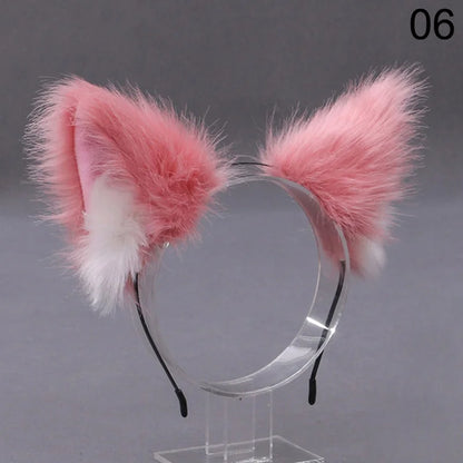 Fox Cat Ear Plush Hair Hoops Cosplay Fluffy Plush Hairband Headband Women Girl Masquerade Party Headwear Hair Accessories