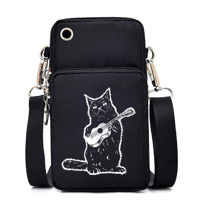 2024 Zipper Small Crossbody Bags Cartoon Anime Cat Women's Shoulder Purses and Handbags Girls Fashion Animal Mobile Phone Bag