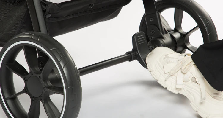 Luxury Pet Stroller Detachable and Folding Carrier Small Medium Dogs And Cats Trailer with Steel Pipe PC505 Large  Storage Bag