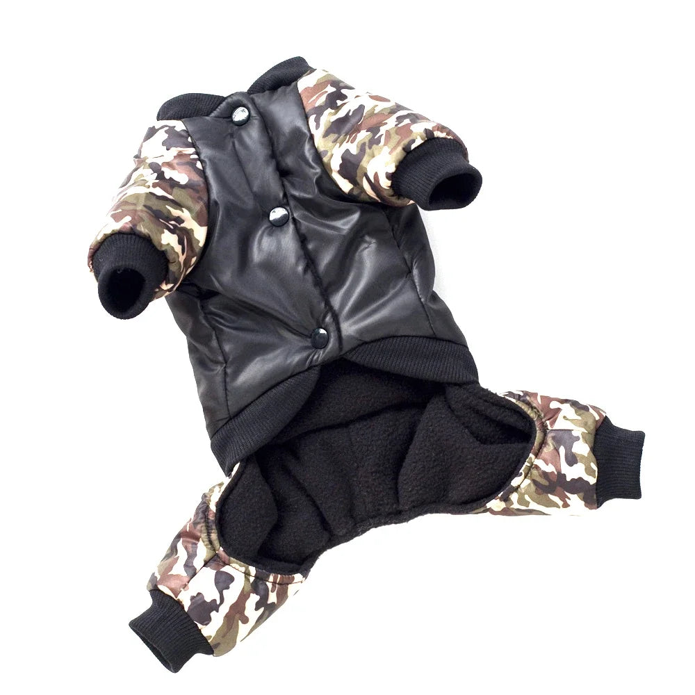 S to 2XL Large Dog Jacket Winter Warm Dog Clothes for Small Dogs Thicken Puppy Jumpsuit Camouflage FBI Big Dog Coat Pet Customes