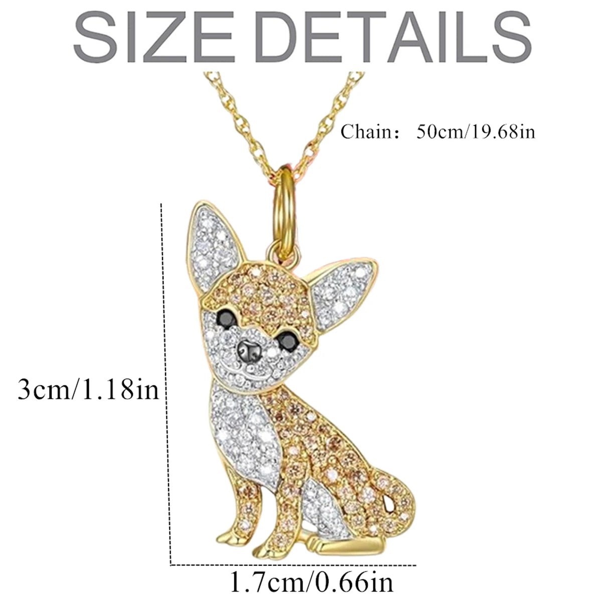 Exquisite Cute Golden Chihuahua Pendant Necklace for Women Cute Pet Dog Jewelry Accessories Animal Birthday Gift Collares