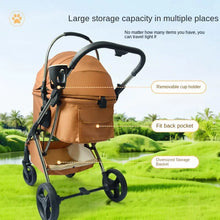 Luxury Pet Stroller with High View and Detachable Carrier Bag for Small and Medium Dogs and Cats