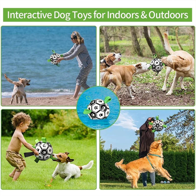 Kimpets Dog Interactive Football Toys Children Soccer Dog Outdoor Training Balls Dog Sporty Bite Chew Teething Ball Pet Supplies