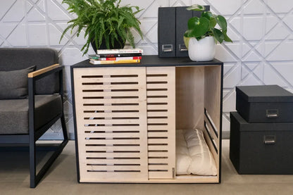 現代木製狗籠家具，附壓克力門