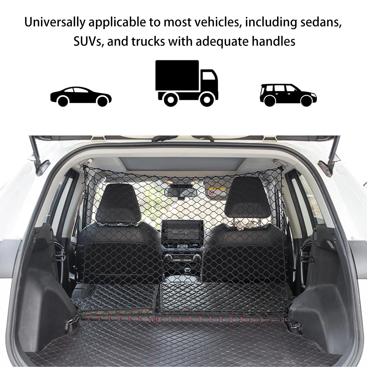 Pet Car Barrier Net Elastic Durable Dog Car Safety Barrier Net Foldable Car Dog Fence Barrier Universal Auto with Hooks New 2024