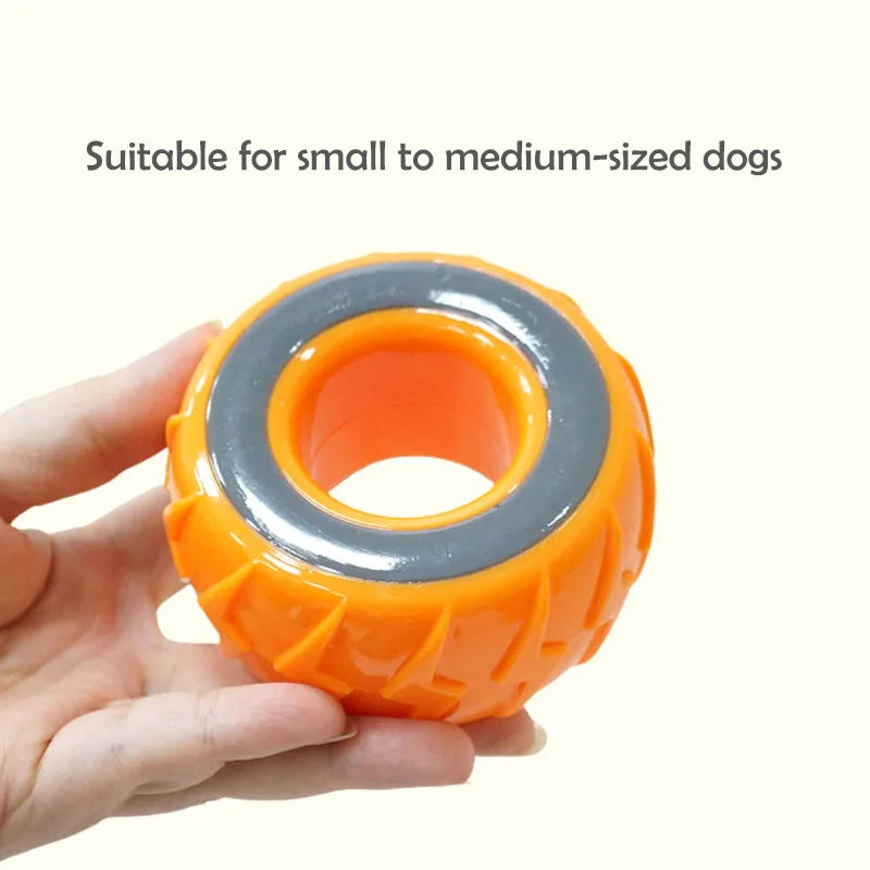 CAITEC Dog Toys Squeaking Tire Toy Durable Floatable Springy Pet Toys Bite Resistant