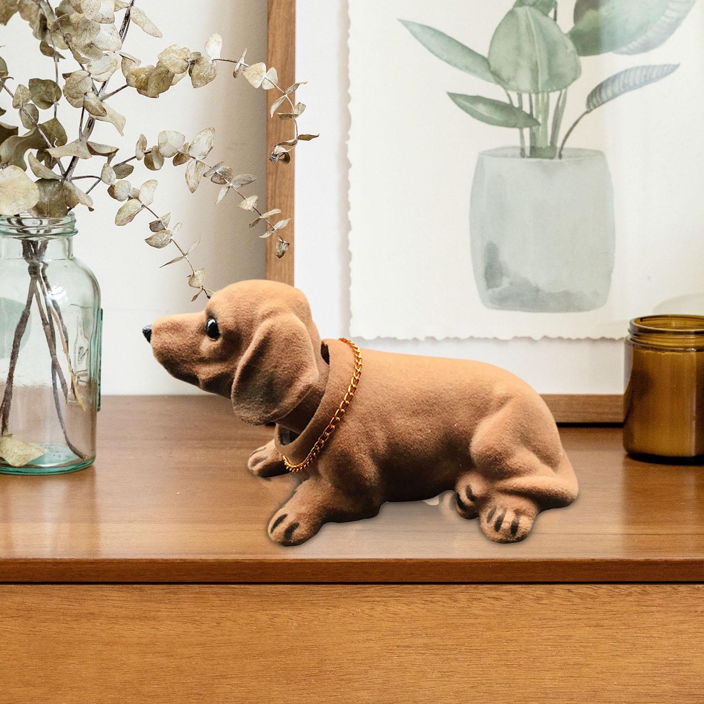 Creative Bobble Head Dog Figure Ornament Statue Cute Shaking Head Dog Car Ornament for Car Dashboard Tabletop Decoration Bobbing