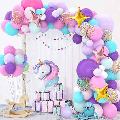 Rainbow Unicorn Balloons Garland Arch Kit Unicorn Birthday Party Decor Kids Wedding Birthday Supplies Baby Shower Latex Balloons