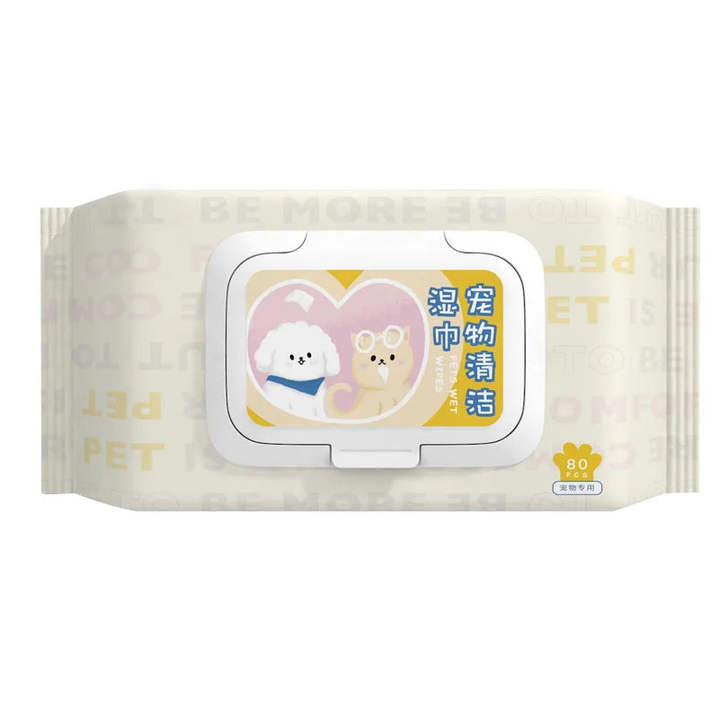 80Pcs Pet Wipes for Teeth, Eyes, Ears, Paws & Hygiene