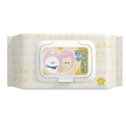 80Pcs Pet Wipes for Teeth, Eyes, Ears, Paws & Hygiene