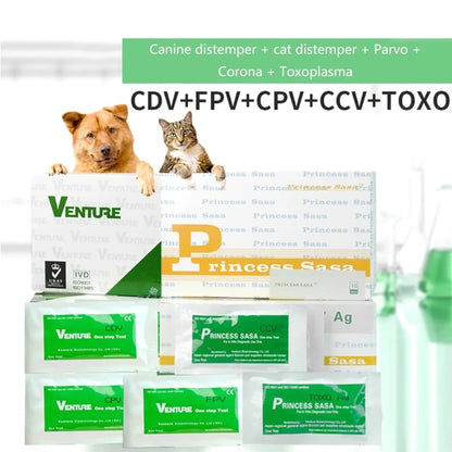 Pet Test Kits at Home for Dog or Cat Urine Stool Sample Collection Kits Result in 5-10 Minutes for CPV-CDV-FPV-TOXO-CCV