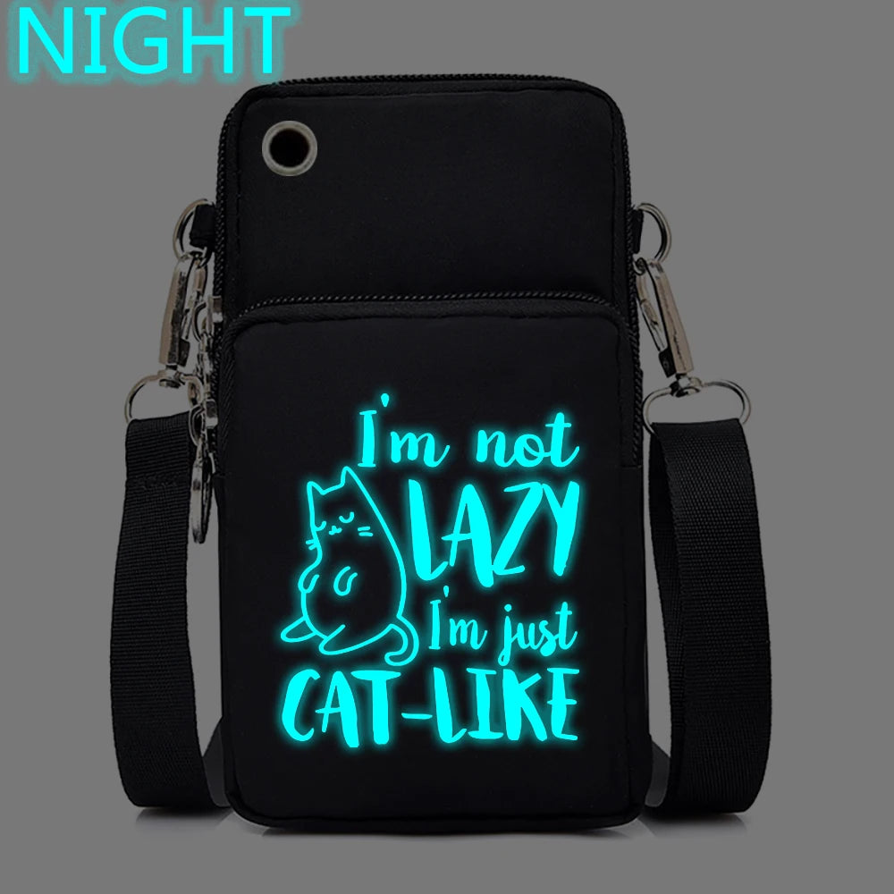 Women Luminous Messenger Bag Animal Lovers Hanging Neck Purse