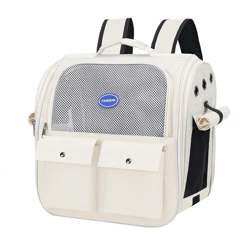 Adjustable Strap Pet Carrying Bag Foldable Cat Backpack for Outdoor Travel Ventilation Large Capacity Cat Carrier Backpack