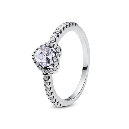 Original 925 Sterling Silver Rings For Women Crown Love Heart Sun Moon Engagement Wedding Rose Gold Pave CZ Ring Luxury Jewelry