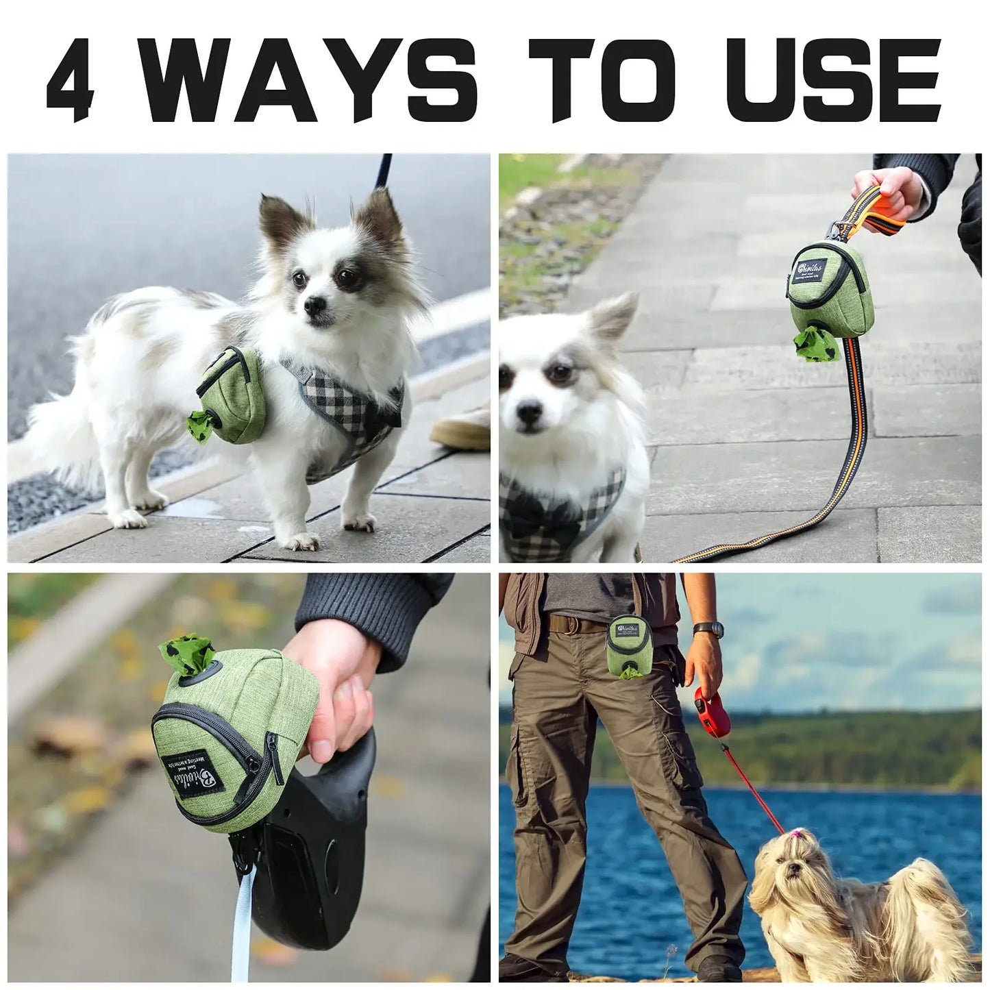 Portable Dog Treat Pouch & Poop Bag Dispenser for Training