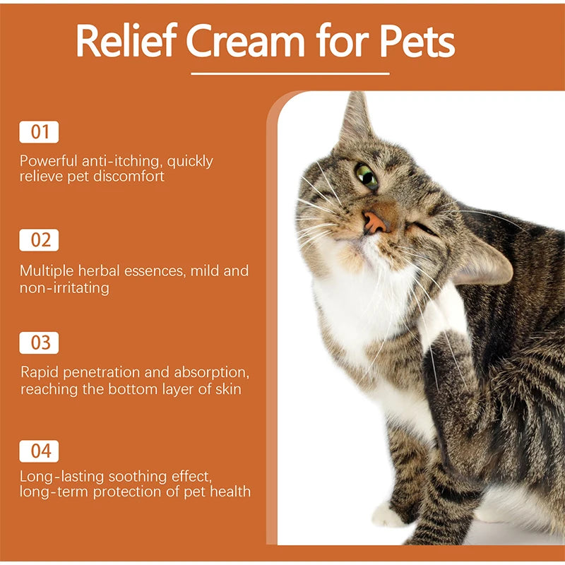 Pet Antiitch Antiallergic Cream,Herbal Extraction Relieve Animal Itching By Allergy & Bite