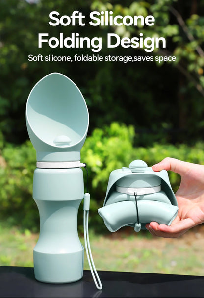 ROJECO Pet Water Bottle for Dog Cat Outdoor Foldable Puppy Dog Walking Drinking Bowl Portable Soft Silicone Travel Drinking Bowl