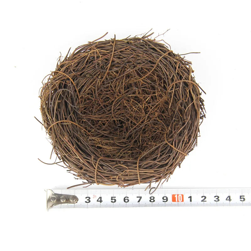 Bird Cage Round Rattan Bird Nest Easter Handmade DIY Craft Vine Simulation Bird Nest Egg Decor Props Home Garden Window Display