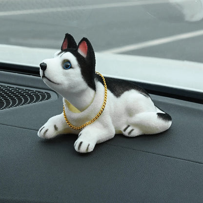 Creative Bobble Head Dog Figure Ornament Statue Cute Shaking Head Dog Car Ornament for Car Dashboard Tabletop Decoration Bobbing