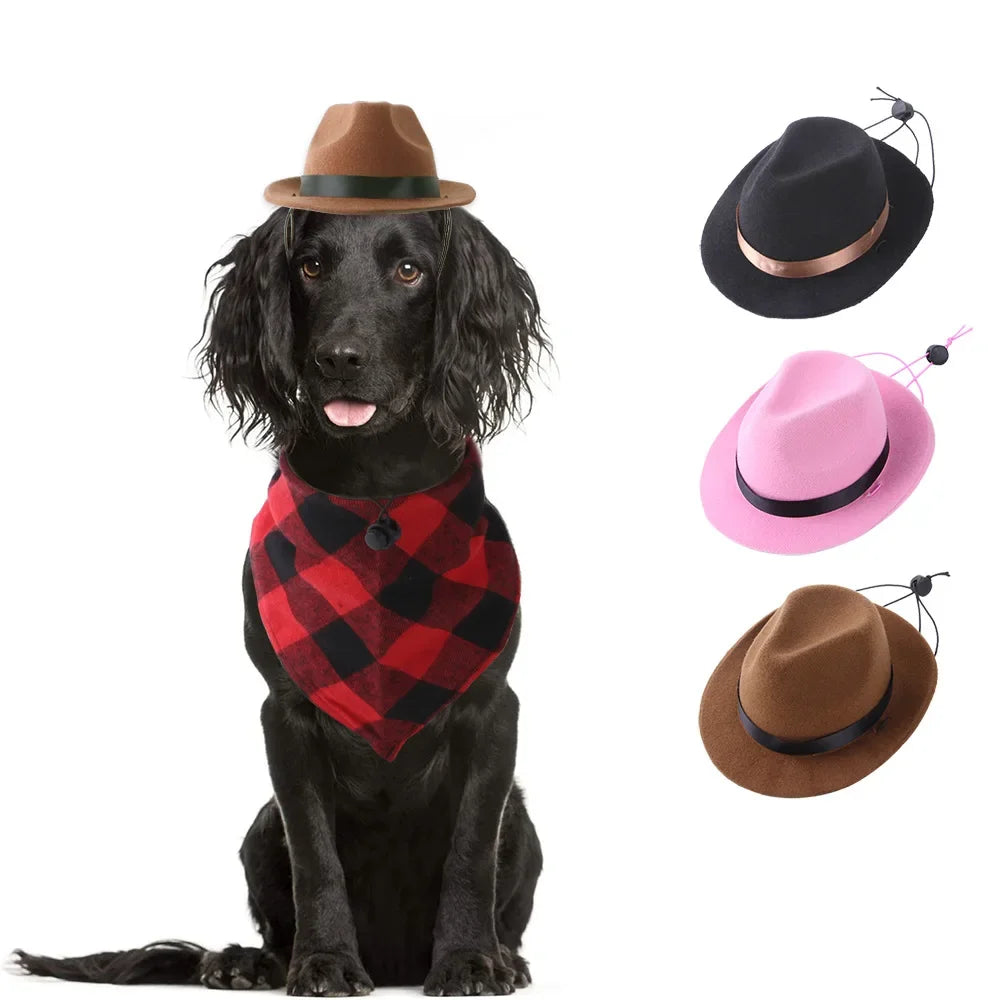 Pet Hat Dog Cat Western Cowboy Hat Halloween Pet Outdoor Caps  Funny Retro Photo Prop Dog Accessories Doll Decor Pet Products